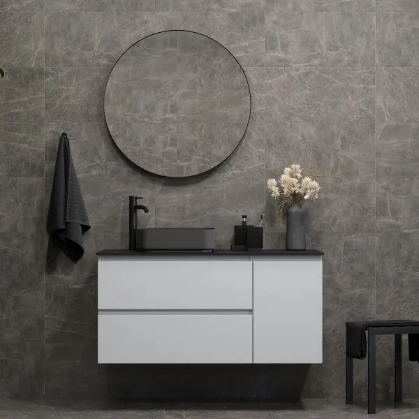 Oglindă de baie BATH DELUXE 01-080-09-02-00 BORGSTED d. 80 cm negru