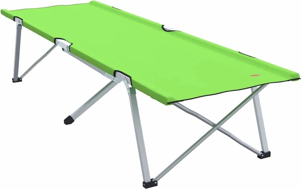 vidaXL Pat pliabil pentru camping Manual Verde 194 x 62,5 x 42,5 cm