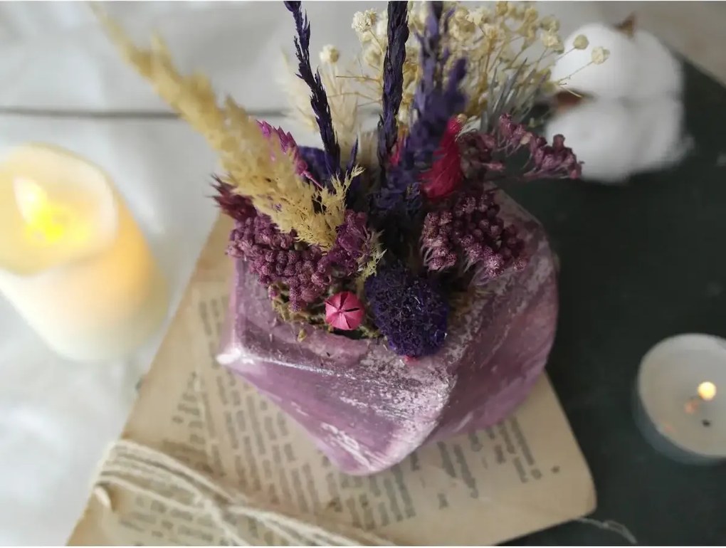 Ghiveci decorativ cu flori artificiale, homs seria A620,17x5.5x9 cm,30355