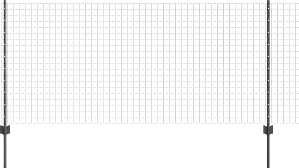vidaXL Gard cu Stâlp Gri 1 x 10 m Oțel și PVC