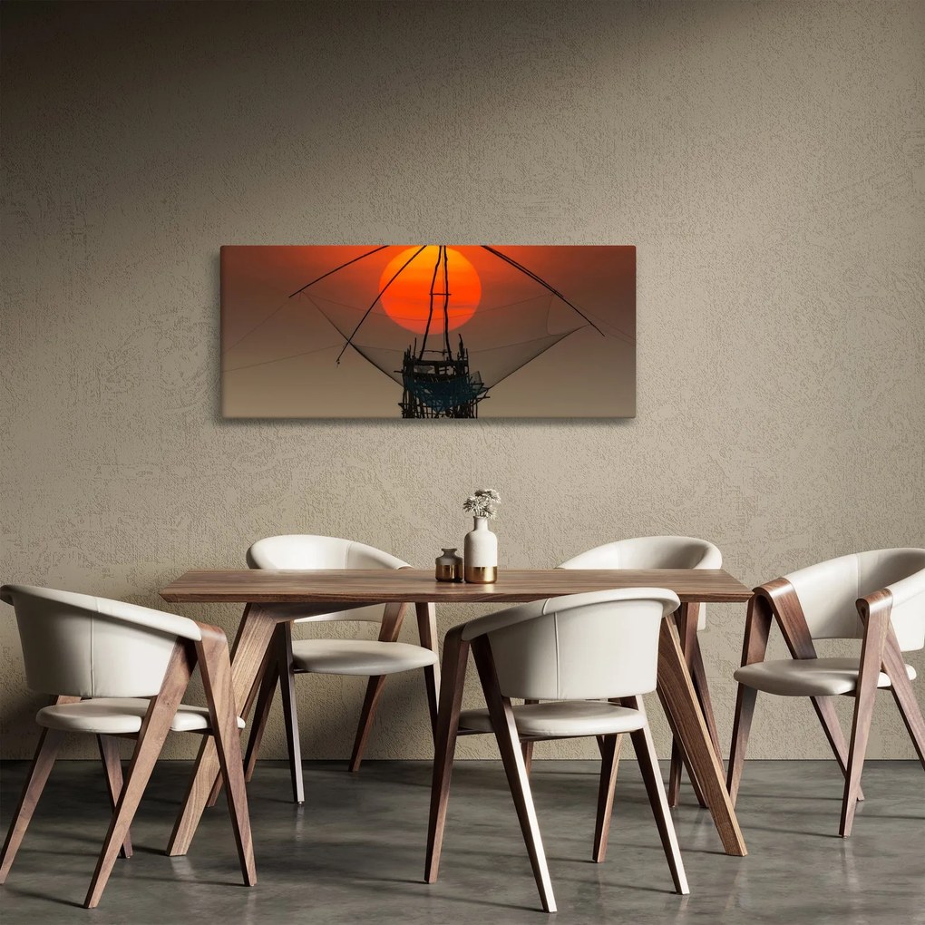 Tablou - Răsărit, Lacul Pakpra (120x50 cm)
