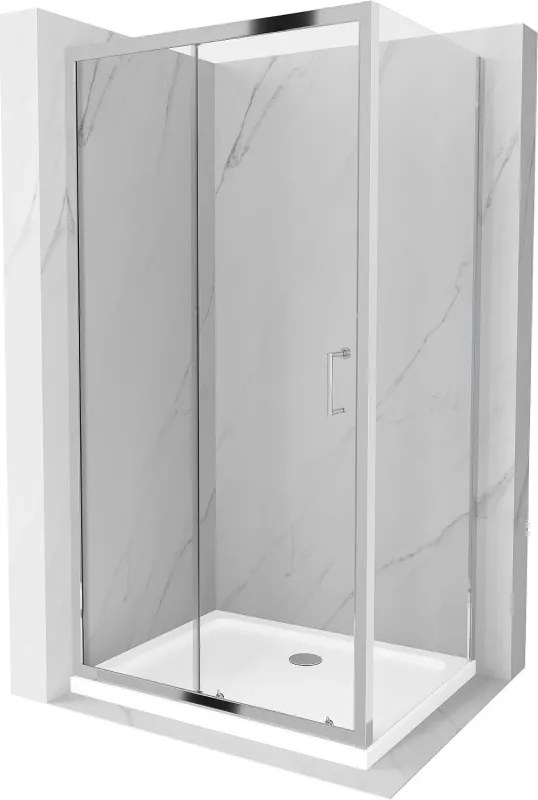 Mexen Apia cabina de duș glisantă 120 x 90 cm, transparent, crom + cădiță plată - 840-120-090-01-00-4010