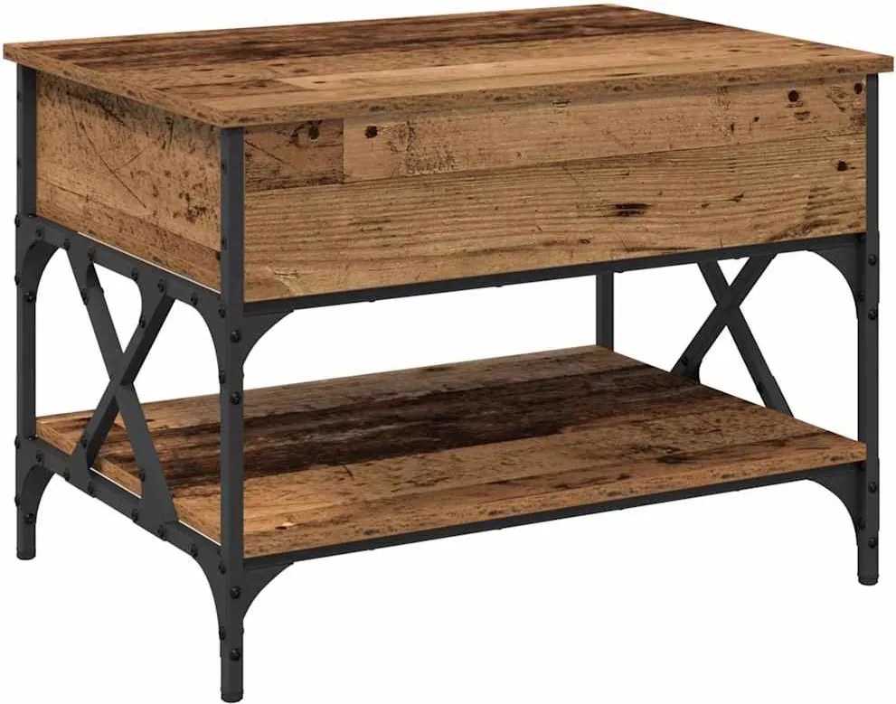 vidaXL Masă de cafea Lemn Vechi 70x50x50cm Lemn compozit