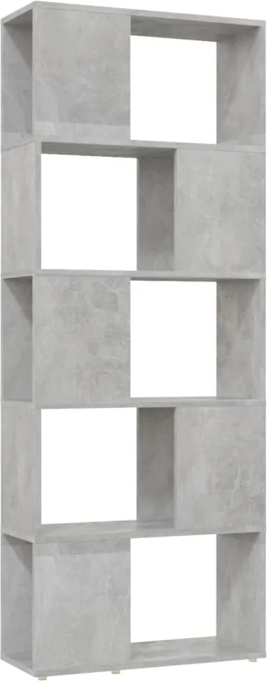 vidaXL Bibliotecă/Separator cameră, gri beton, 60x24x155 cm