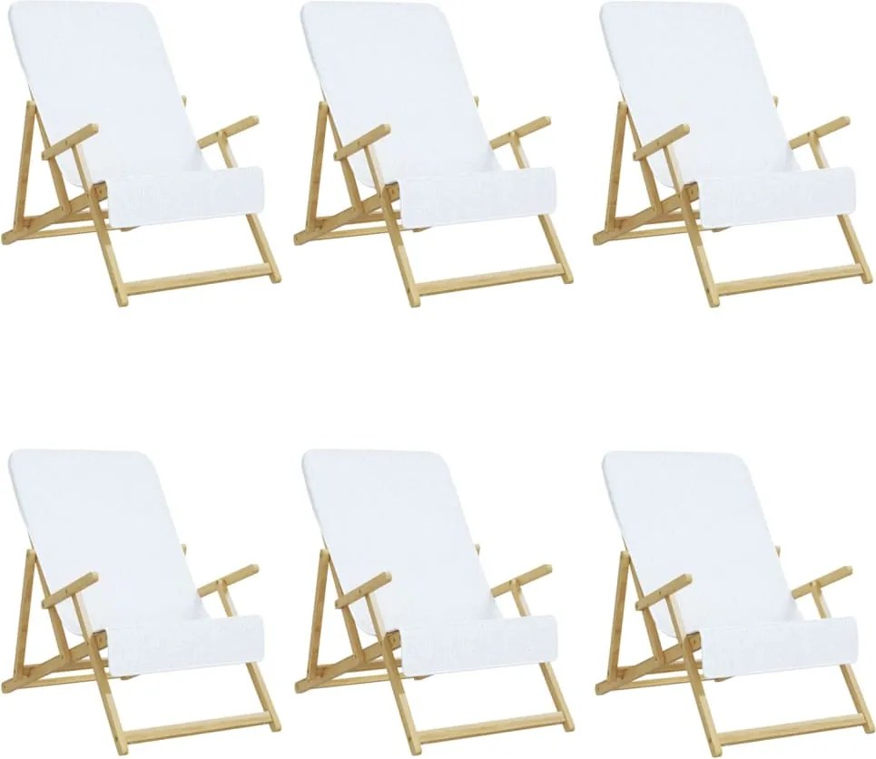 vidaXL Prosoape de plajă, 6 buc., alb, 60x135 cm, textil 400 GSM