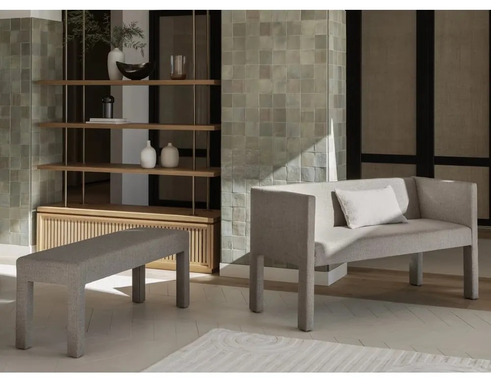 Bancă bej cu tapițerie din stofă bouclé Sitta – Blomus