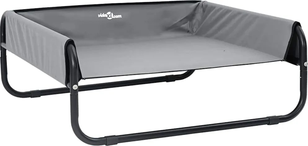 vidaXL Pat pentru câini Manual Gri deschis 75 x 75 x 30 cm Oțel