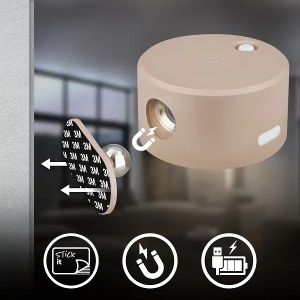 Briloner 3896011 - Lampă de perete LED dimabilă, reîncărcabilă, LED/1,6W/5V, 1500 mAh, bej