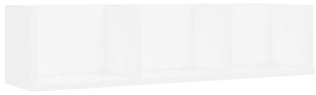 801310 vidaXL Raft de perete pentru CD-uri, alb, 75x18x18 cm, lemn prelucrat