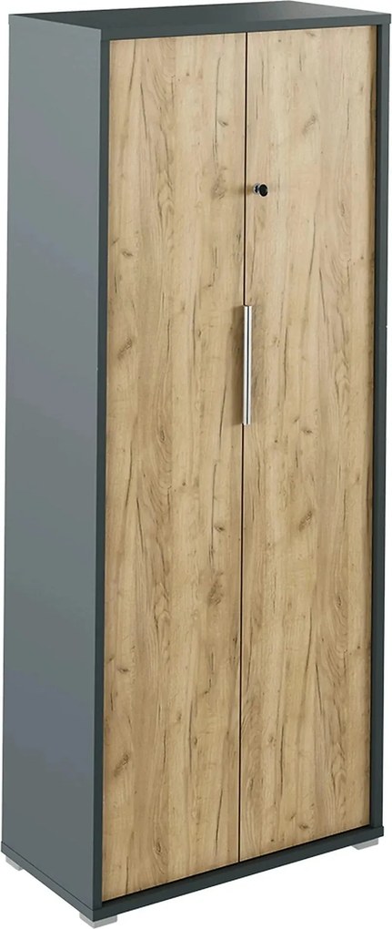Dulap RIOMA NEW TYP 31, stejar artisan/gri grafit, DTD laminat, cu 2 u
