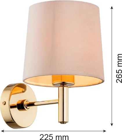 Brilagi - Aplică de perete MONTE 1xE27/60W/230V bej/auriu
