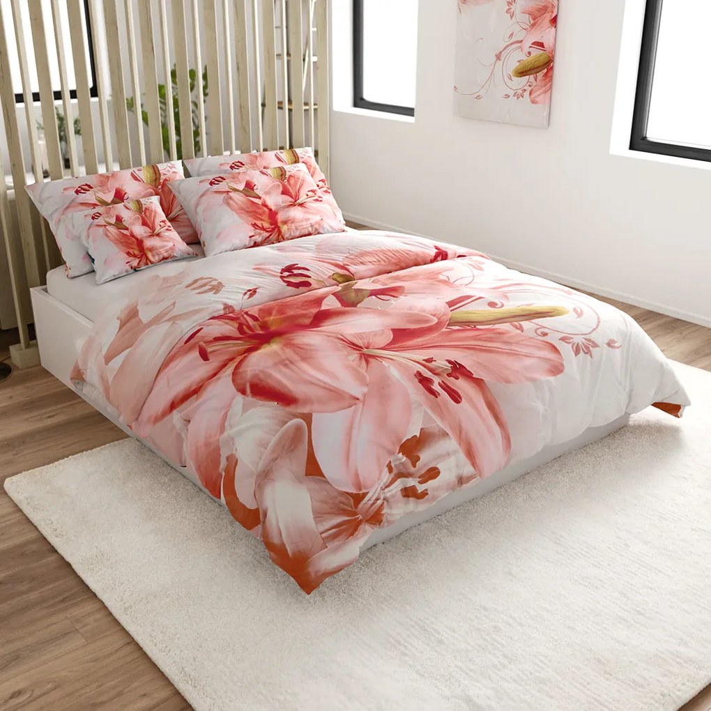 Lenjerie de pat din bumbac 3D LILYVIA, gri Dimensiune lenjerie de pat: 70 x 90 cm | 140 x 200 cm