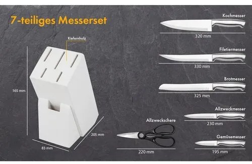 Set cuțite Classbach MBS 4018 7 buc., alb