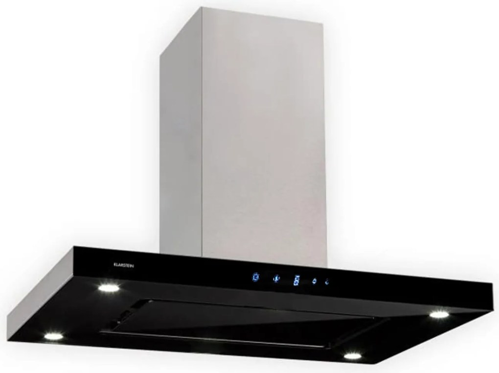 Klarstein Valeria, hotă de aburi, touch LED, 90 cm, 642 m³/h sticlă, oțel inoxidabil