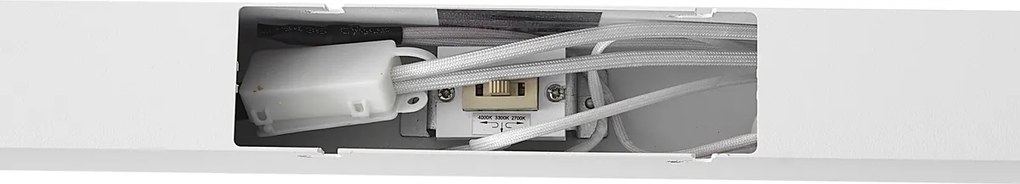 Plafonieră albă cu LED inclus, cu dimmer în 3 trepte 2700-4000K cu comutator DIP - Keane