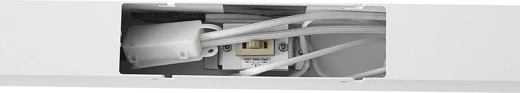 Plafonieră albă cu LED integrat, dimabilă în 3 trepte 2700-4000K cu comutator DIP - Keane