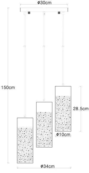 Lustră pe cablu CROCKY 3xE27/40W/230V Globo 21005-3H