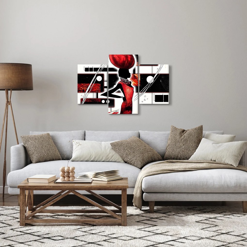 Tablou picuturii cu damă străveche (90x60 cm)