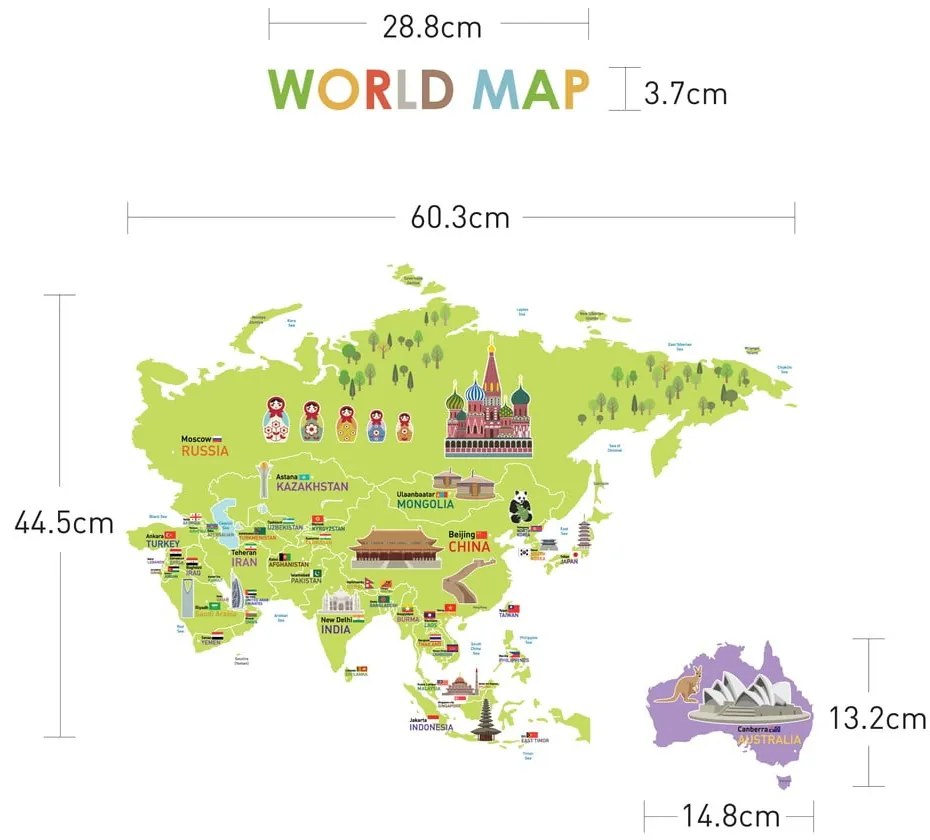 Autocolant de perete Ambiance World Map