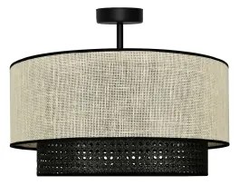 Lustră aplicată RATTAN Duolla YUTE 1xE27/15W/230V d. 45 cm crem/negru