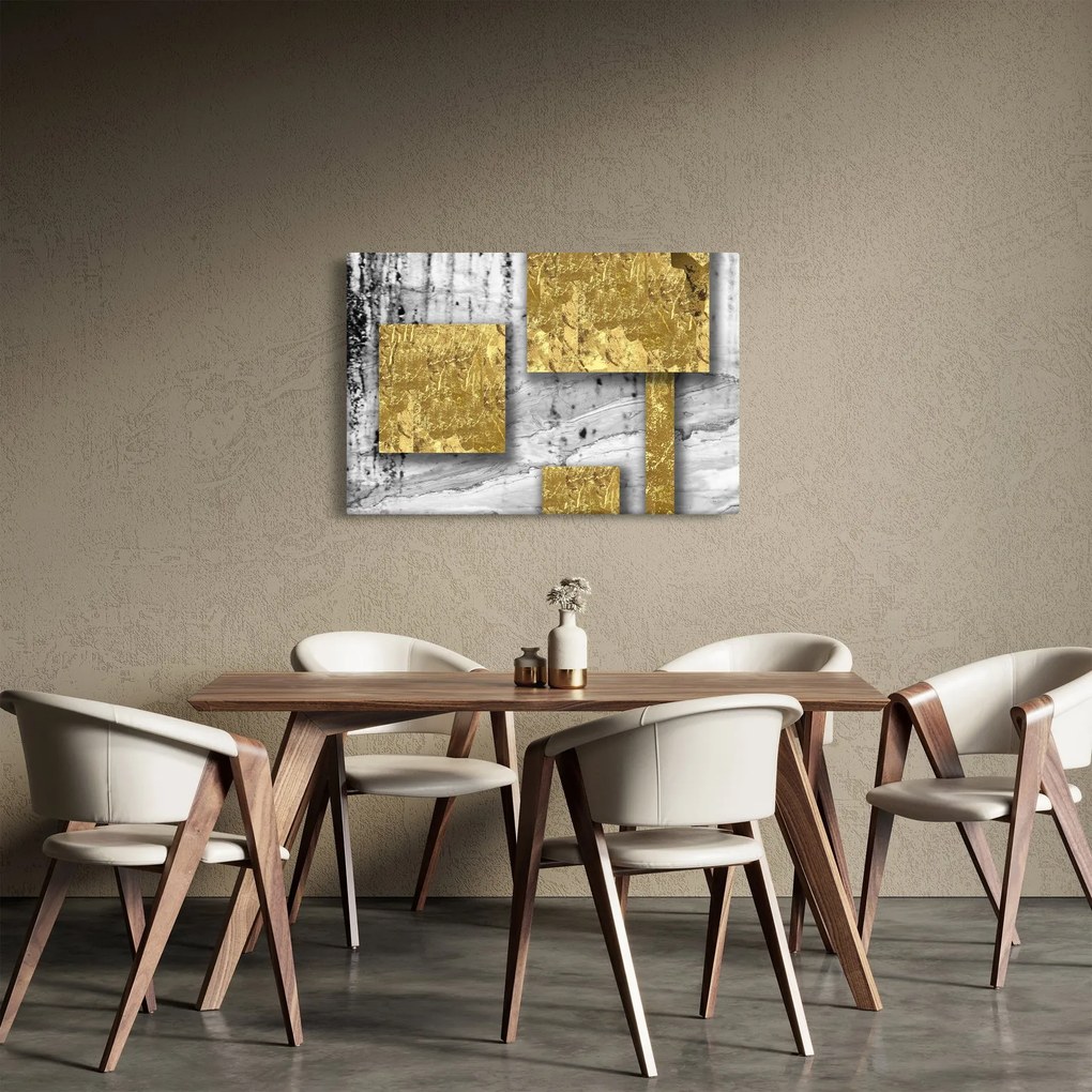 Tablou - Pătrate de aur N⁰3 (90x60 cm)