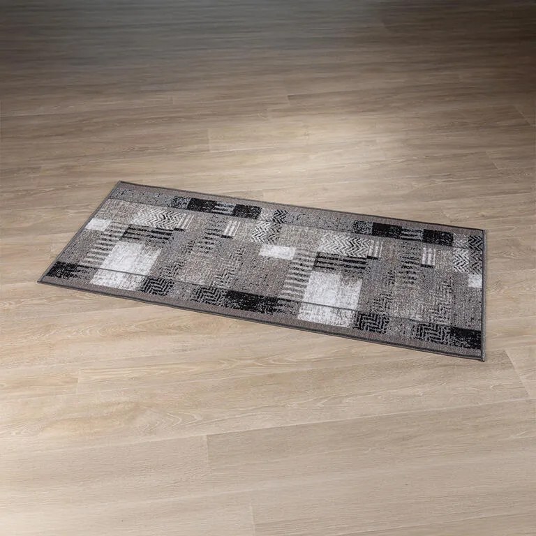 Covor runner Patchwork gri 67 x 150 cm
