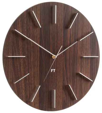 Ceas de peret design Future Time FT2010WE Round dark natural brown, diamteru 40 cm