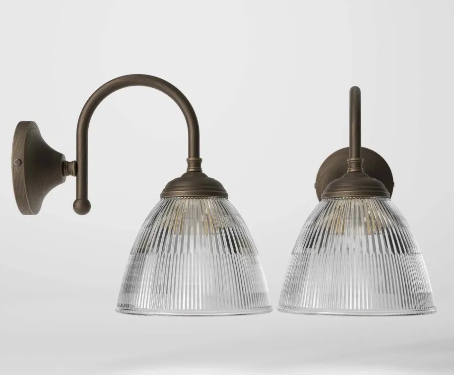 Aplica de perete stil neoclasic din alama si sticla Elide