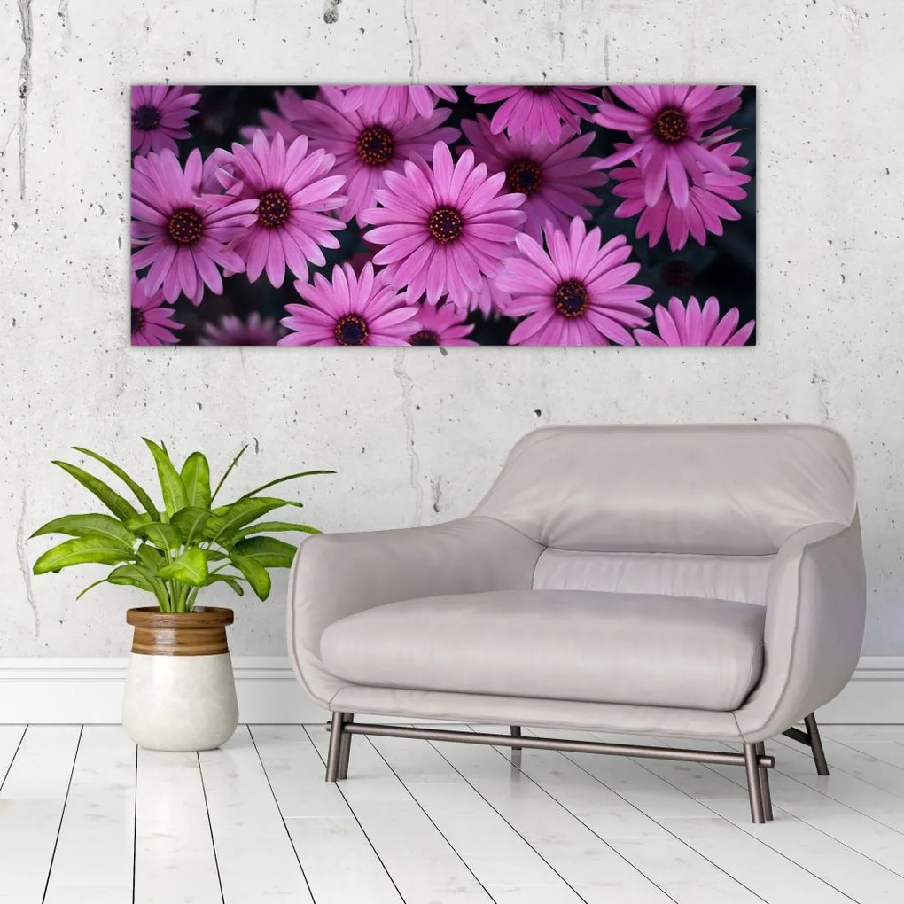 Tablou cu florile roz (120x50 cm)