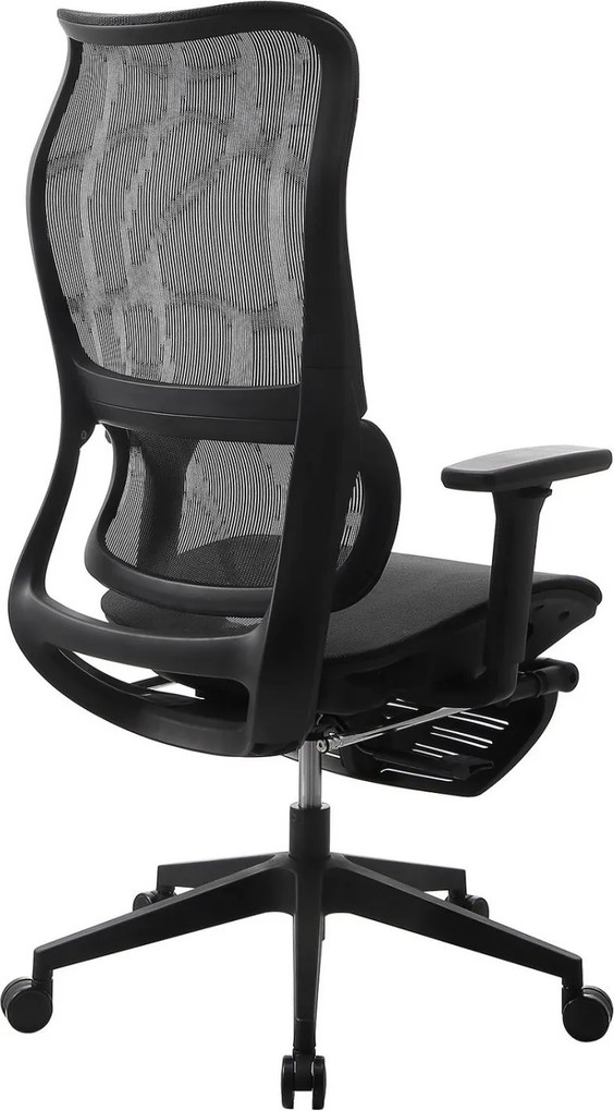 Scaun ergonomic Layne, cotiere 3D, suport picioare, Full Mesh, Negru