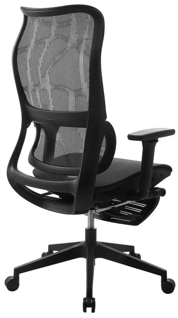 Scaun ergonomic Layne, suport picioare, Full Mesh, Negru