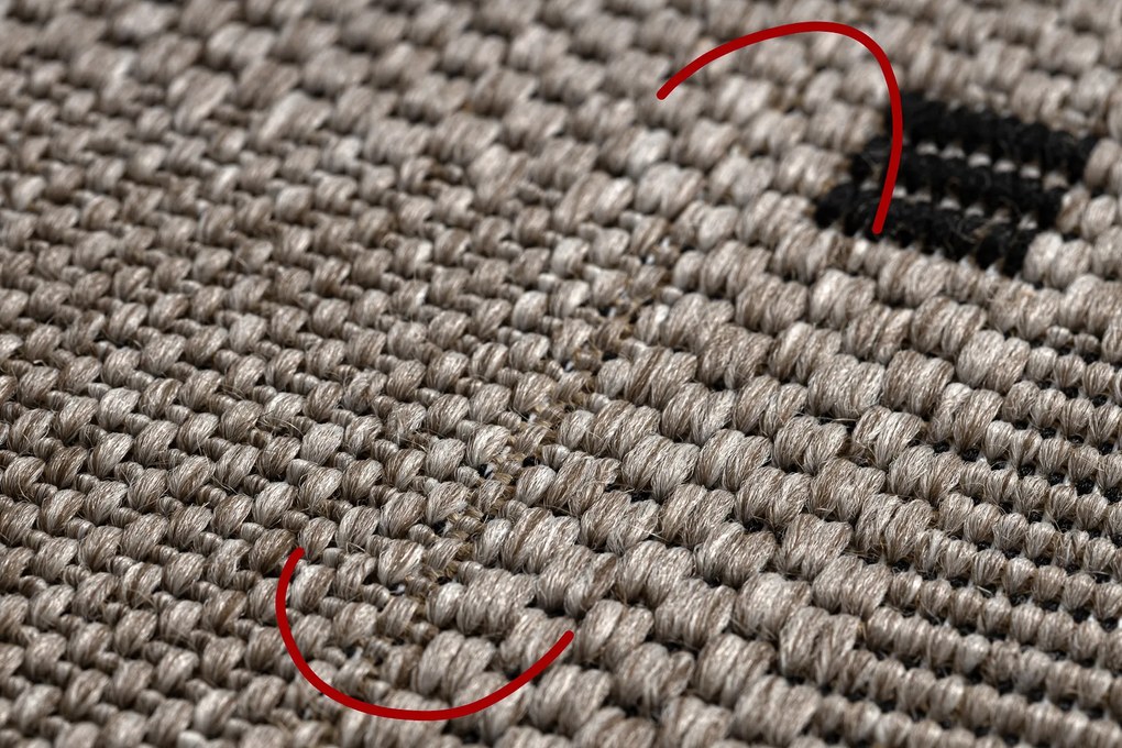 Covor sisal Floorlux 20079 Pătrat argintiu si negru - SECUNDAR-COTATI PRODUSUL