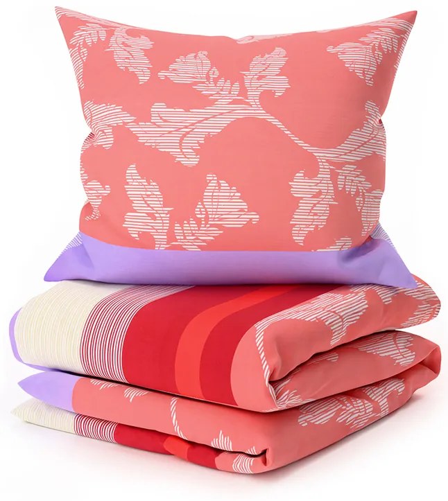 Lenjerie din bumbac Renforce IMARA rosie Dimensiune lenjerie de pat: 2 buc 80 x 80 cm | 200 x 220 cm