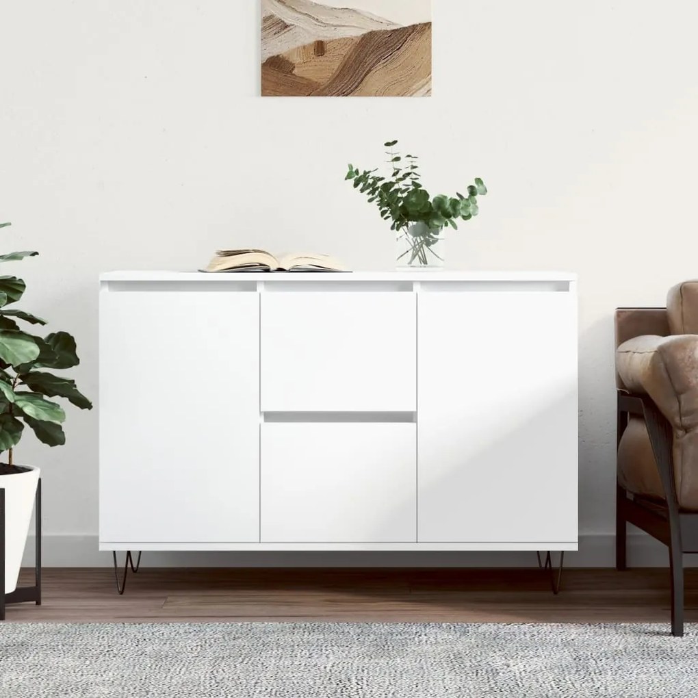 vidaXL Servantă, alb, 104x35x70 cm, lemn prelucrat