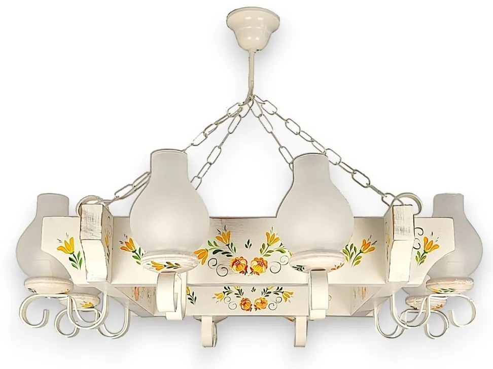 Candelabru fabricat manual din lemn pictat Queen 8L