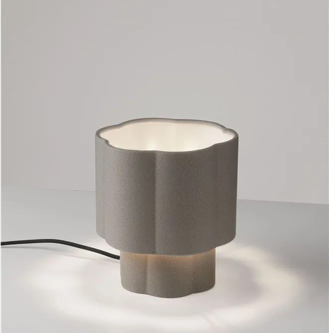 Veioza, Lampa de masa cu abajur textil gri BLOOSY