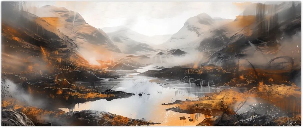 Tablou - Pictura peisajelor montane (120x50 cm)