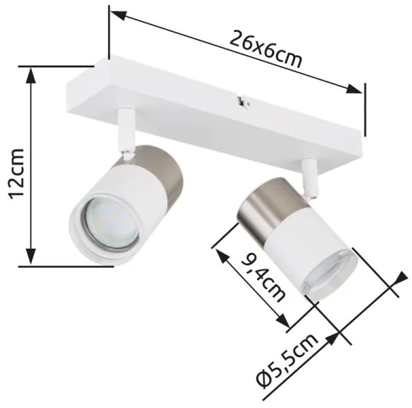 Spot Globo 57851-2 BRISBON 2xGU10/25W/230V