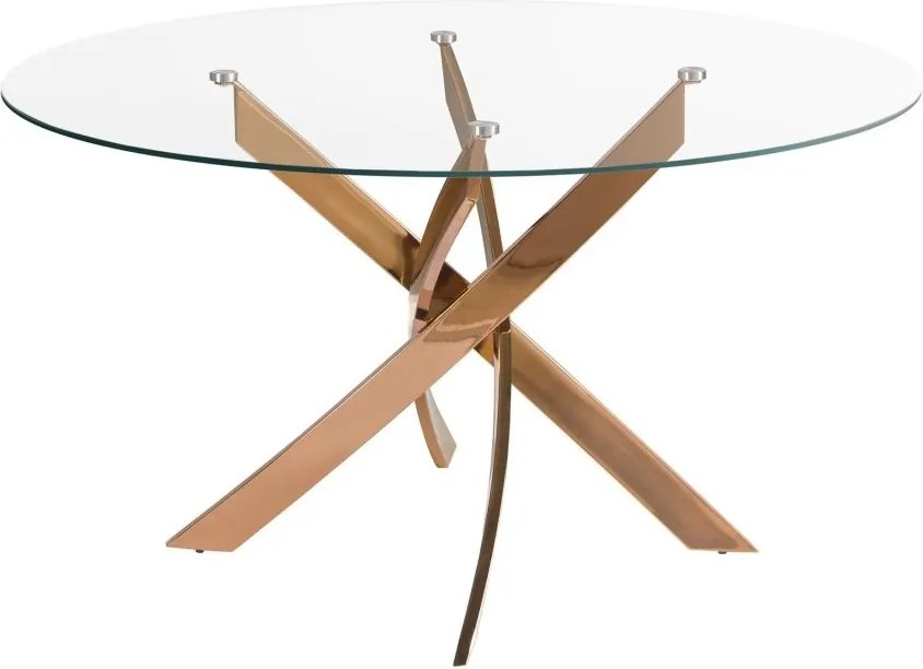 Masa rotunda design modern Veola auriu roze 120cm