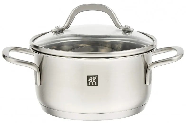 Oala Zwilling Pico 66652120, 0,8 L, 12 cm, Capac sticla, Otel inoxidabil 18/10, Cuptor si inductie, Argintiu