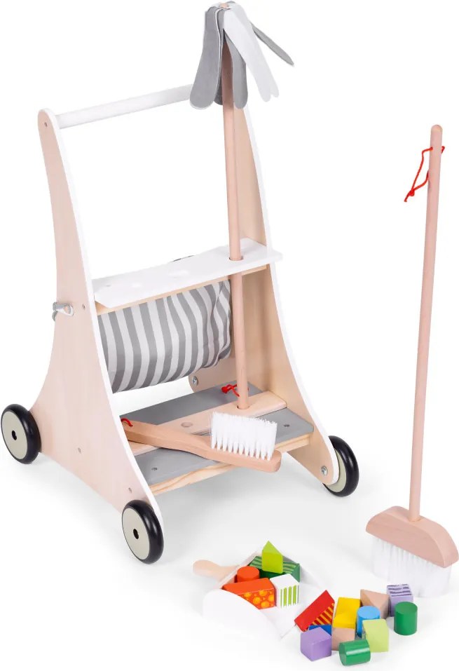 Trusă de curățare din lemn pentru copii bej