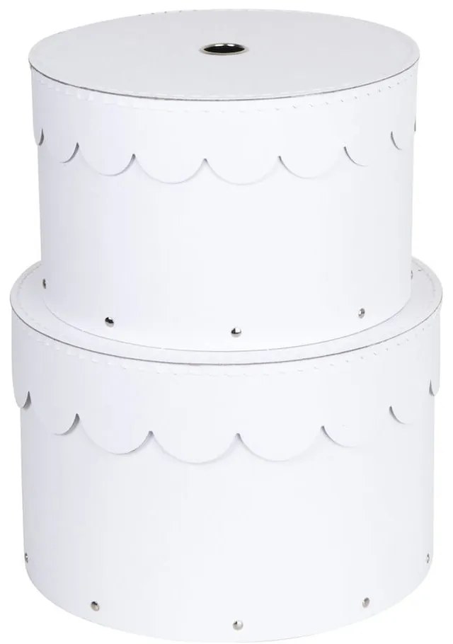 Cutii de depozitare albe 2 buc. din carton cu capac ø 26x17,5 cm Wilma Paper Laminate – Bigso