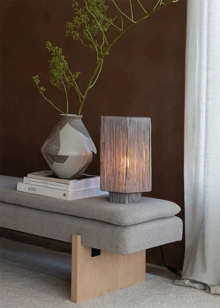 Veioza/Lampa Eco din Rafie, Panama octogon L, gri