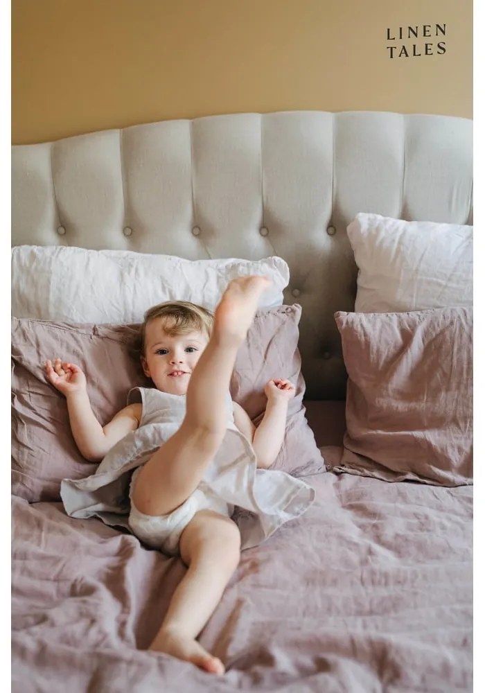 Cearceaf roz/maro din in 180x260 cm Ashes of Roses – Linen Tales