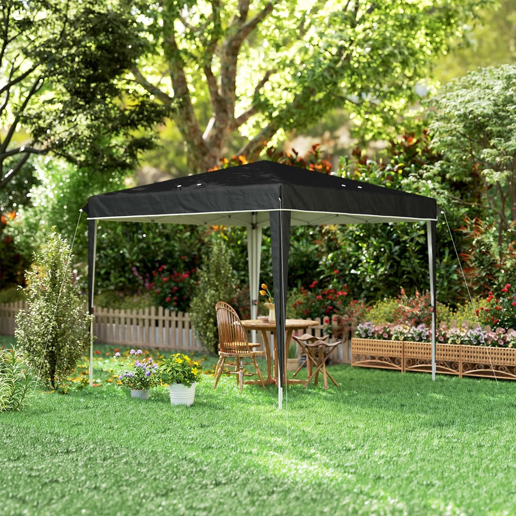 Outsunny Pavilion Pliabil cu Înălțime Reglabilă și Geantă de Transport, 300x300x273 cm, Negru | Aosom Romania