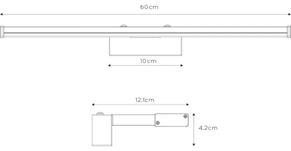 Aplică LED pentru oglindă de baie Lucide 79297/12/12 ONNO LED/11W/230V IP44