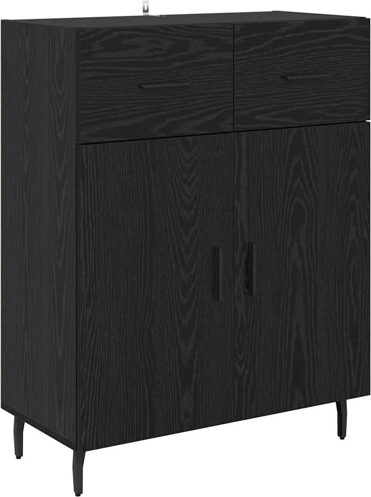 vidaXL Bufet cu sertar Stejar Negru 69,5 x 34 x 90 cm Lemn compozit