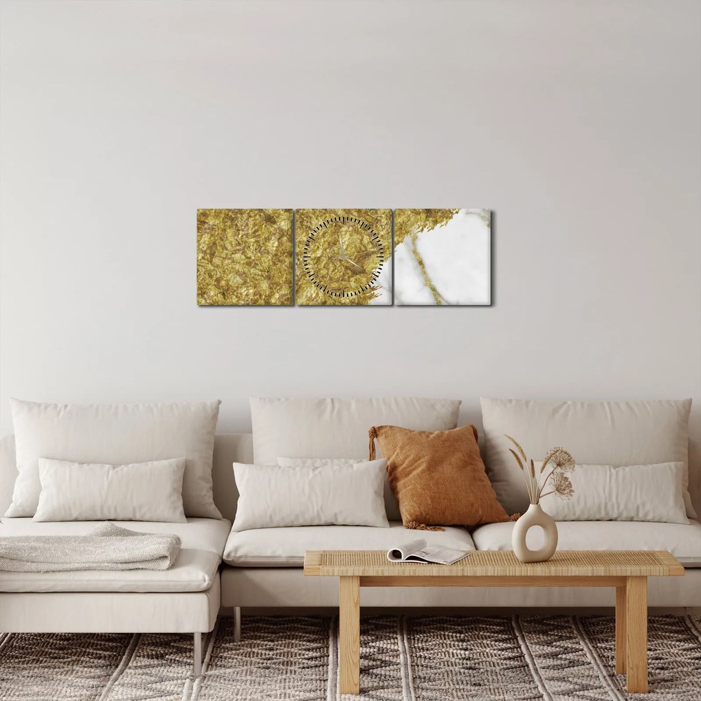 Tablou - Marmură verde N⁰2 (cu ceas) (90x30 cm)