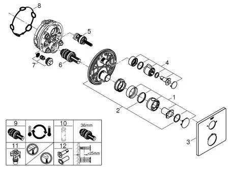 GROHE 24079000 - Baterie termostatică pentru duș GROHTHERM, crom lucios