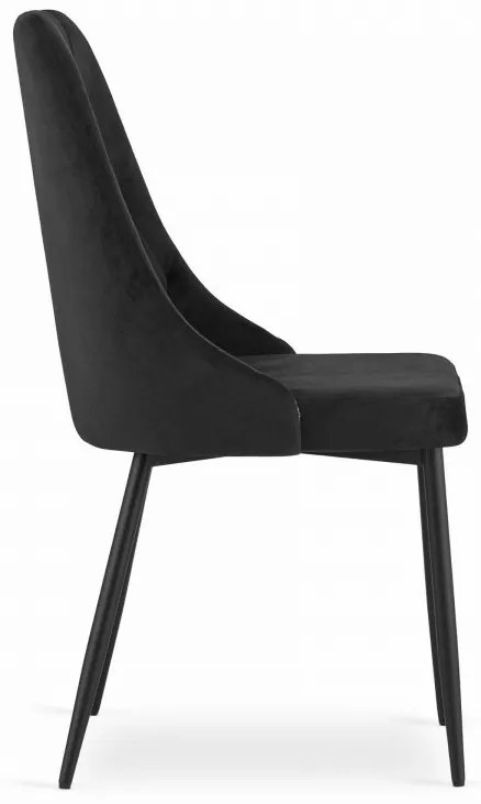 Set de sufragerie 1+4, masa neagra cu decor stejar auriu MADO 120x80cm si scaun de sufragerie din catifea neagra IMOLA